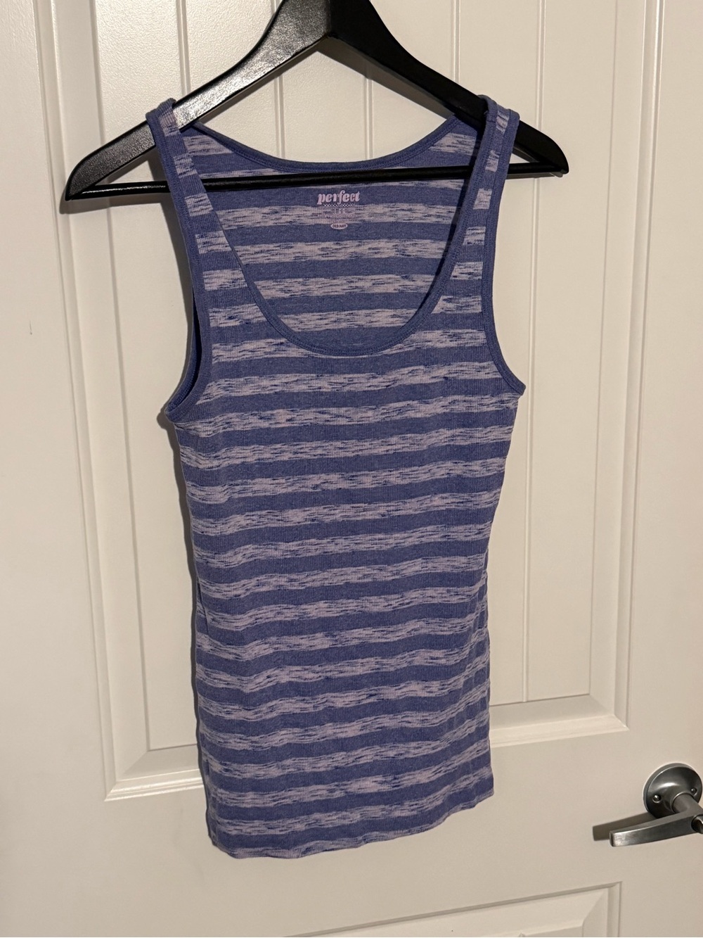 Old Navy Blue and Light Blue Striped Scoop Neck Tank
